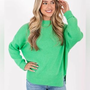 By Together Green Mock Neck Sweater
